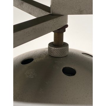 LAMPADARIO Triclinio DESIGN Vico Magistretti ARTEMIDE METALLO VETRO OPALINO '70