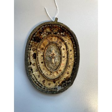 ANTICO RELIQUIARIO a medaglione h 12 cm RELIQUIE SANTI MARTIRI '700