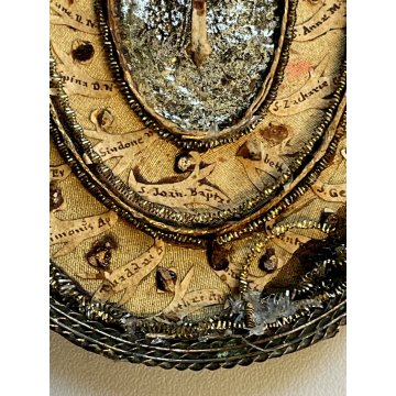 ANTICO RELIQUIARIO a medaglione h 12 cm RELIQUIE SANTI MARTIRI '700
