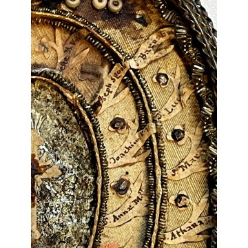 ANTICO RELIQUIARIO a medaglione h 12 cm RELIQUIE SANTI MARTIRI '700