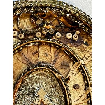 ANTICO RELIQUIARIO a medaglione h 12 cm RELIQUIE SANTI MARTIRI '700