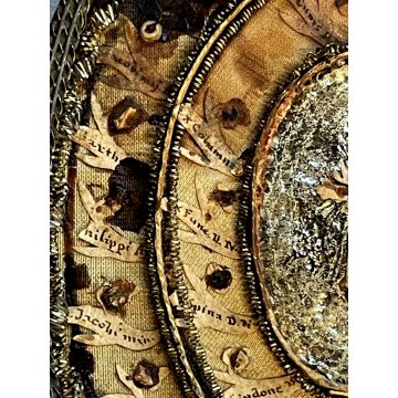 ANTICO RELIQUIARIO a medaglione h 12 cm RELIQUIE SANTI MARTIRI '700