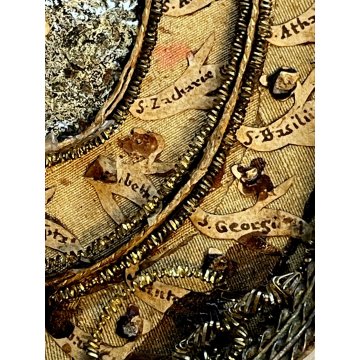ANTICO RELIQUIARIO a medaglione h 12 cm RELIQUIE SANTI MARTIRI '700