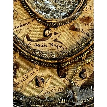 ANTICO RELIQUIARIO a medaglione h 12 cm RELIQUIE SANTI MARTIRI '700