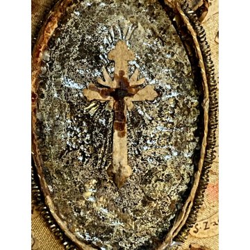 ANTICO RELIQUIARIO a medaglione h 12 cm RELIQUIE SANTI MARTIRI '700