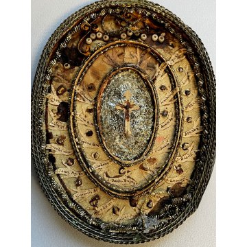 ANTICO RELIQUIARIO a medaglione h 12 cm RELIQUIE SANTI MARTIRI '700