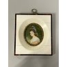 ANTICA MINIATURA RITRATTO donna NOBILE firmata PREZIOSA CORNICE