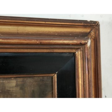 ANTICO QUADRO DIPINTO olio tavola EPOCA 900 Ampelio Lorenzo Garini SCENA INTERNO