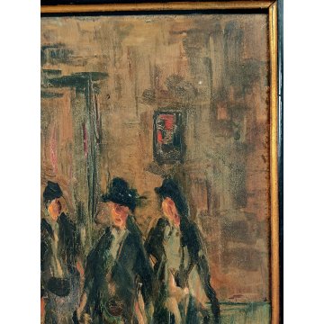 ANTICO QUADRO DIPINTO olio tavola EPOCA 900 Ampelio Lorenzo Garini PERSONAGGI