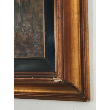 ANTICO QUADRO DIPINTO olio tavola EPOCA 900 Ampelio Lorenzo Garini PERSONAGGI