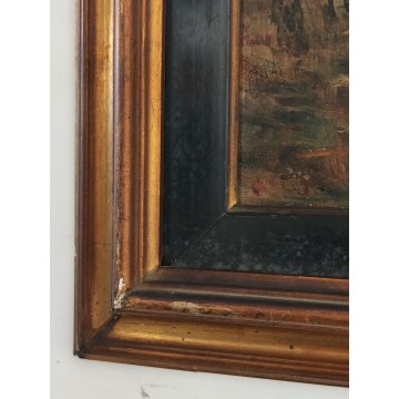 ANTICO QUADRO DIPINTO olio tavola EPOCA 900 Ampelio Lorenzo Garini PERSONAGGI