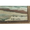 ANTICO QUADRO olio tela D. Binelli EPOCA 900 paesaggio MARINA BARCHE  PESCATORI