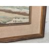 ANTICO QUADRO olio tela D. Binelli EPOCA 900 paesaggio MARINA BARCHE  PESCATORI