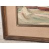 ANTICO QUADRO olio tela D. Binelli EPOCA 900 paesaggio MARINA BARCHE  PESCATORI