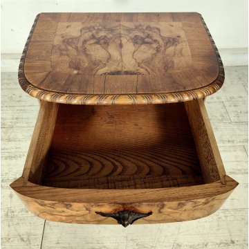 Coppia ANTICO COMODINO CHIPPENDALE epoca 900 Legno Noce RADICA Old Night Table