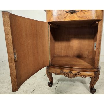 Coppia ANTICO COMODINO CHIPPENDALE epoca 900 Legno Noce RADICA Old Night Table