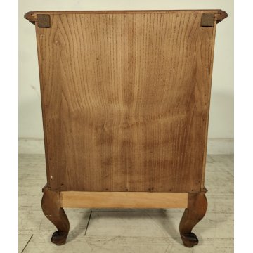 Coppia ANTICO COMODINO CHIPPENDALE epoca 900 Legno Noce RADICA Old Night Table