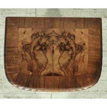 Coppia ANTICO COMODINO CHIPPENDALE epoca 900 Legno Noce RADICA Old Night Table