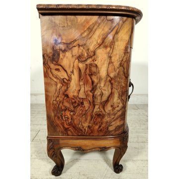 Coppia ANTICO COMODINO CHIPPENDALE epoca 900 Legno Noce RADICA Old Night Table