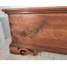 ANTICA CASSAPANCA INTARSIATA legno NOCE epoca 1800 con segreto OLD WOOD CHEST