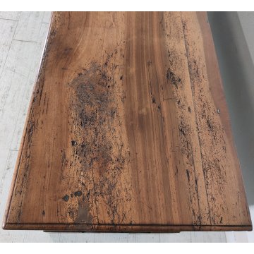 ANTICA CASSAPANCA INTARSIATA legno NOCE epoca 1800 con segreto OLD WOOD CHEST