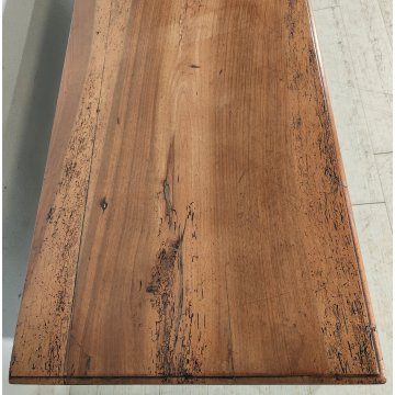 ANTICA CASSAPANCA INTARSIATA legno NOCE epoca 1800 con segreto OLD WOOD CHEST