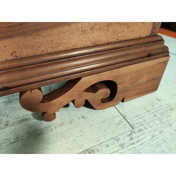 ANTICA CASSAPANCA INTARSIATA legno NOCE epoca 1800 con segreto OLD WOOD CHEST