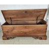ANTICA CASSAPANCA INTARSIATA legno NOCE epoca 1800 con segreto OLD WOOD CHEST