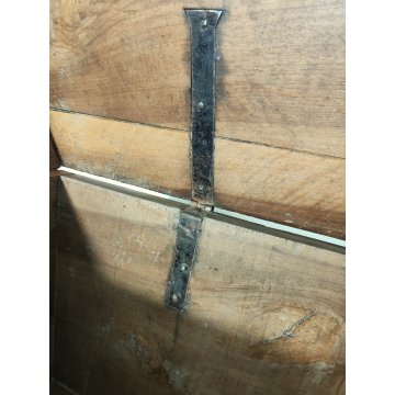 ANTICA CASSAPANCA INTARSIATA legno NOCE epoca 1800 con segreto OLD WOOD CHEST