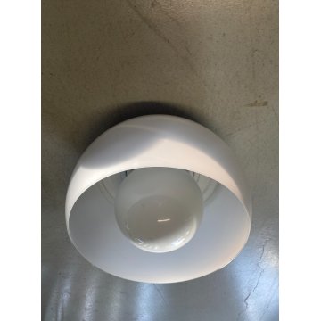 PLAFONIERA Omega ø 50 cm DESIGN Vico Magistretti ARTEMIDE METALLO VETRO OPALINO
