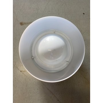 PLAFONIERA Omega ø 50 cm DESIGN Vico Magistretti ARTEMIDE METALLO VETRO OPALINO