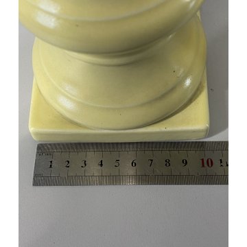 COPPIA VASO COPPA MEDICEA Antonia Campi CERAMICA SCI LAVENO SMALTO GIALLO '56/57