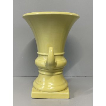 COPPIA VASO COPPA MEDICEA Antonia Campi CERAMICA SCI LAVENO SMALTO GIALLO '56/57