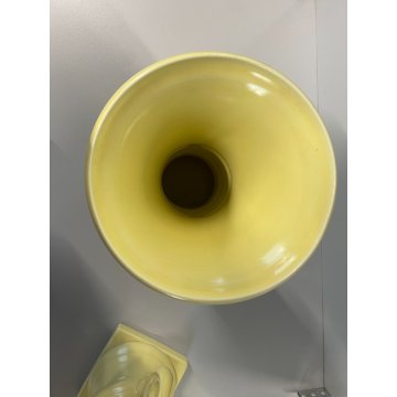 COPPIA VASO COPPA MEDICEA Antonia Campi CERAMICA SCI LAVENO SMALTO GIALLO '56/57