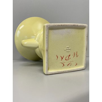 COPPIA VASO COPPA MEDICEA Antonia Campi CERAMICA SCI LAVENO SMALTO GIALLO '56/57