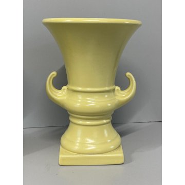 COPPIA VASO COPPA MEDICEA Antonia Campi CERAMICA SCI LAVENO SMALTO GIALLO '56/57