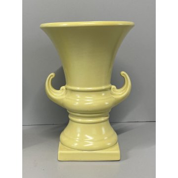 COPPIA VASO COPPA MEDICEA Antonia Campi CERAMICA SCI LAVENO SMALTO GIALLO '56/57