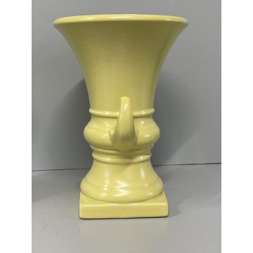 COPPIA VASO COPPA MEDICEA Antonia Campi CERAMICA SCI LAVENO SMALTO GIALLO '56/57