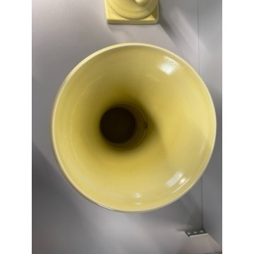 COPPIA VASO COPPA MEDICEA Antonia Campi CERAMICA SCI LAVENO SMALTO GIALLO '56/57