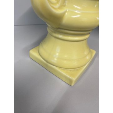 COPPIA VASO COPPA MEDICEA Antonia Campi CERAMICA SCI LAVENO SMALTO GIALLO '56/57