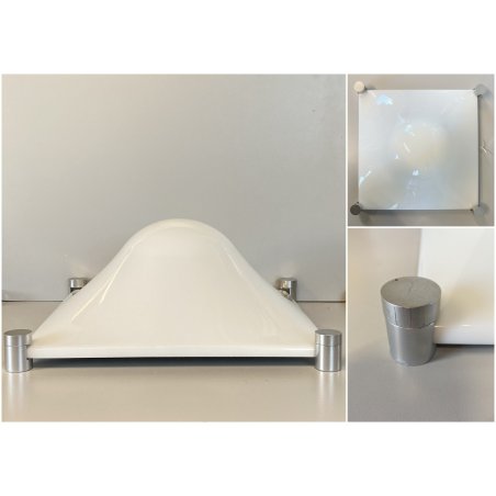 PLAFONIERA LAMPADA PARETE "BOLLA" Martinelli LUCE WALL LAMP 37x37x16 cm/h ‘60