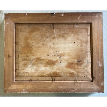 ANTICO DIPINTO OLIO Giovanni Cavanna PAESAGGIO LACUSTRE PIANURA BARCA CASALI