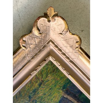 GRANDE DIPINTO OLIO G. Cavanna TORTONA PAESAGGIO SCENA RURALE CAMPAGNA CONTADINO