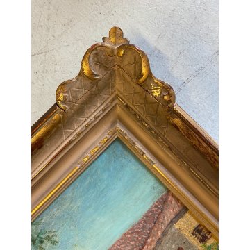 GRANDE DIPINTO OLIO G. Cavanna TORTONA PAESAGGIO SCENA RURALE CAMPAGNA CONTADINO