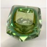 VASO MURANO VETRO SOMMERSO Mandruzzato VERDE ARANCIONE SFACCETTATO VINTAGE '50