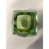 VASO MURANO VETRO SOMMERSO Mandruzzato VERDE ARANCIONE SFACCETTATO VINTAGE '50