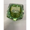 VASO MURANO VETRO SOMMERSO Mandruzzato VERDE ARANCIONE SFACCETTATO VINTAGE '50