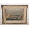 QUADRO DIPINTO olio tela Carlo Monti Arona GONDOLE Venezia ISOLA San Giorgio