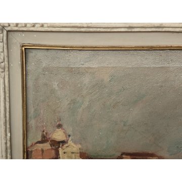 QUADRO DIPINTO olio tela Carlo Monti Arona GONDOLE Venezia ISOLA San Giorgio