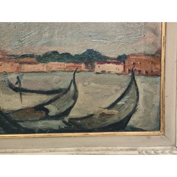 QUADRO DIPINTO olio tela Carlo Monti Arona GONDOLE Venezia ISOLA San Giorgio